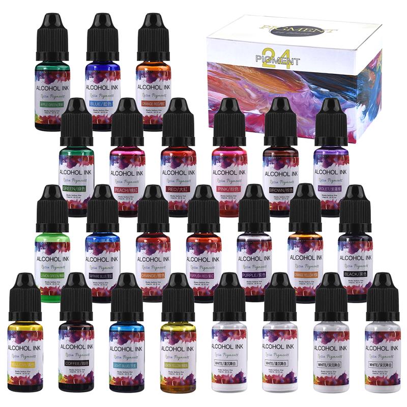 Resin Dye Alcohol - 24 Màu/Bộ 10Ml Nhựa Sắc Tố