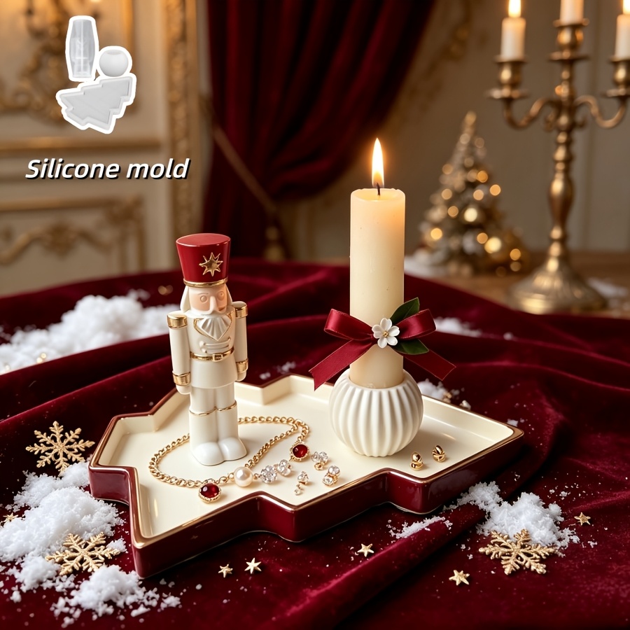 Silicone Mold Tray - 3pcs Nutcracker Soldier Spherical Can, Silicone