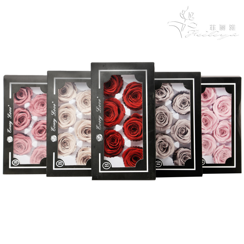 Dried Flower Bulk - 6pcs Eternal Rose Flower Heads,Large,5-6cm -