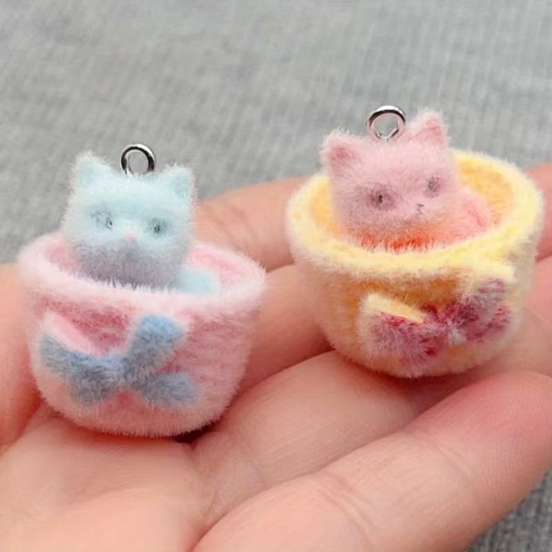 4pcs 3D plush resin cat pendan - đánh giá và giá Resin Craft Projects