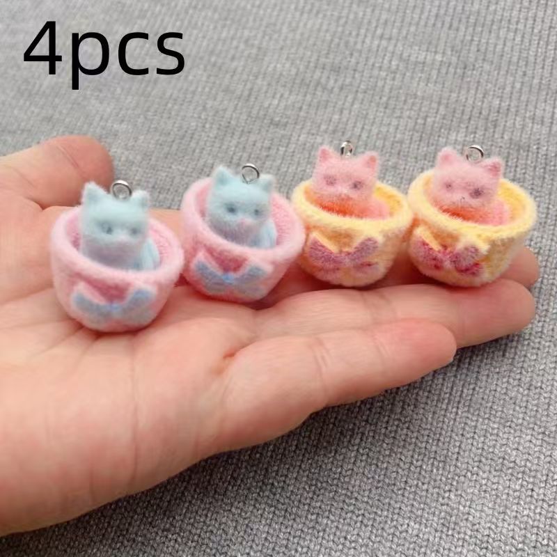 4pcs 3D plush resin cat pendan - đánh giá và giá Resin Craft Projects