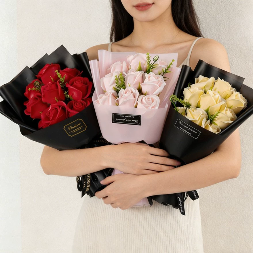 9 Heads Soap Flower Rose Bouqu - đánh giá và giá Dried Flower Bulk