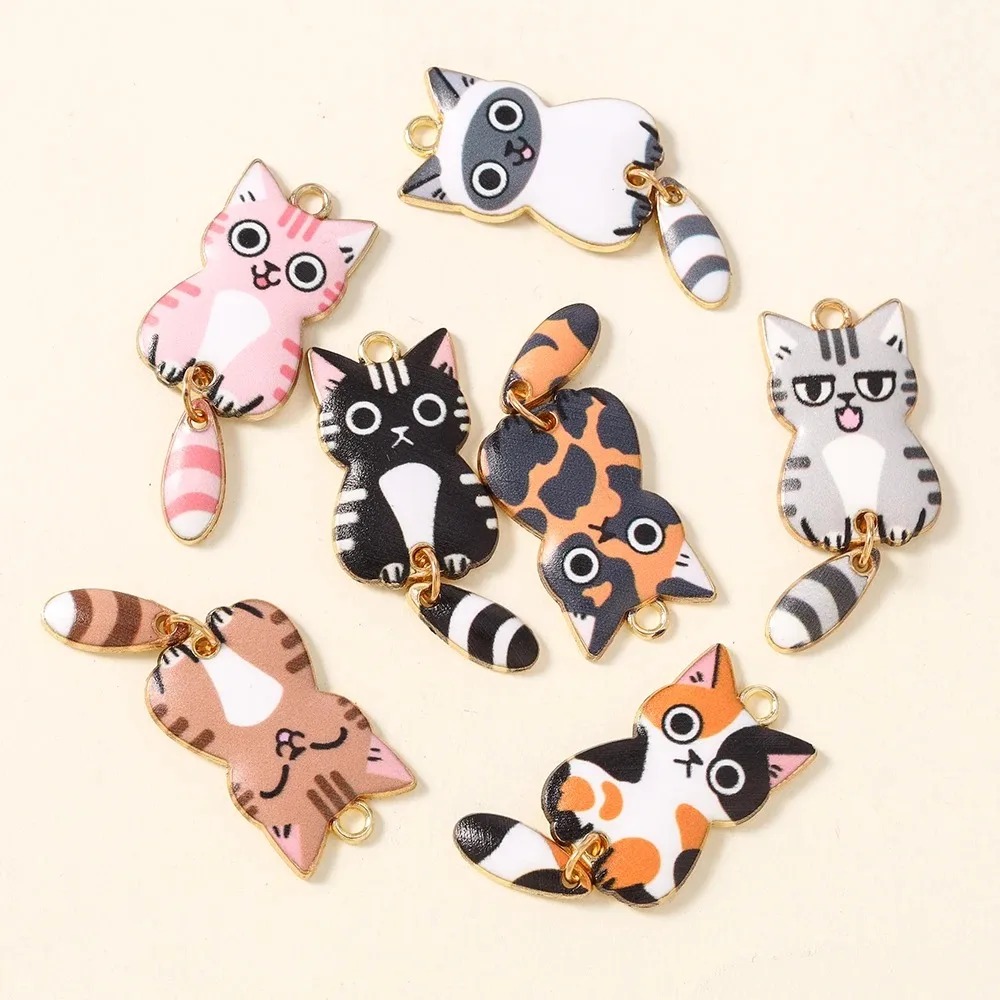 10Pcs 16×39mm Cute Cartoon Cat - đánh giá và giá Resin Craft Projects