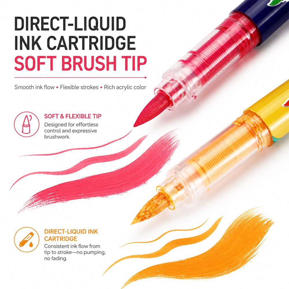 12 Colors Acrylic Brush Marker - đánh giá và giá Copic Marker Sketch