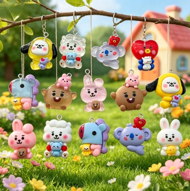 7pcs BT21 Resin Cartoon Charm  - đánh giá và giá Crafting Resin