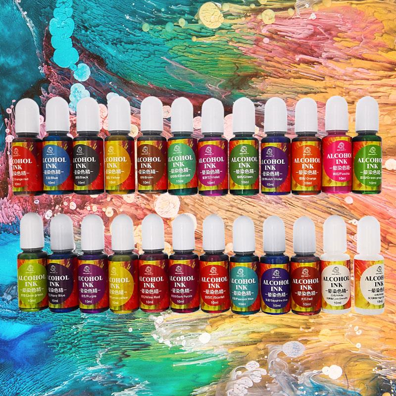 24 Color 10ml Art Ink Alcohol  - đánh giá và giá Resin Dye Alcohol
