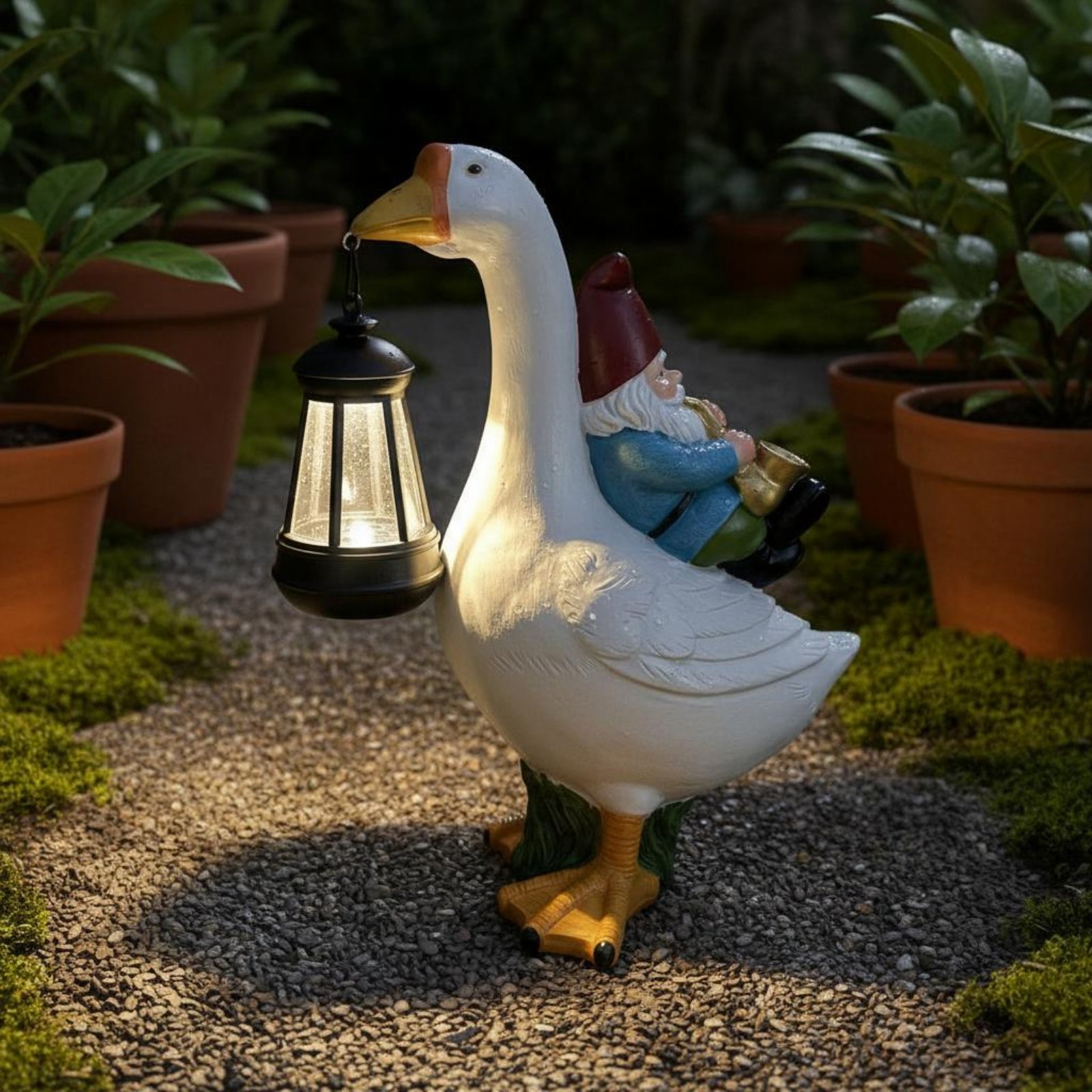 Gnome Riding Goose Statue Weat - đánh giá và giá Crafting Resin