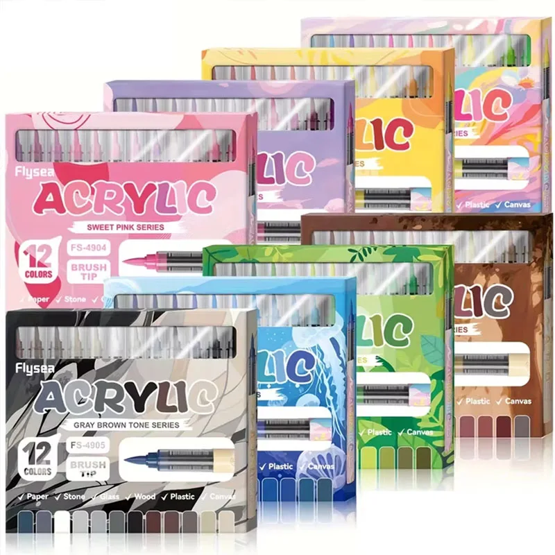 12 Colors Acrylic Markers Soft - đánh giá và giá Copic Marker Sketch
