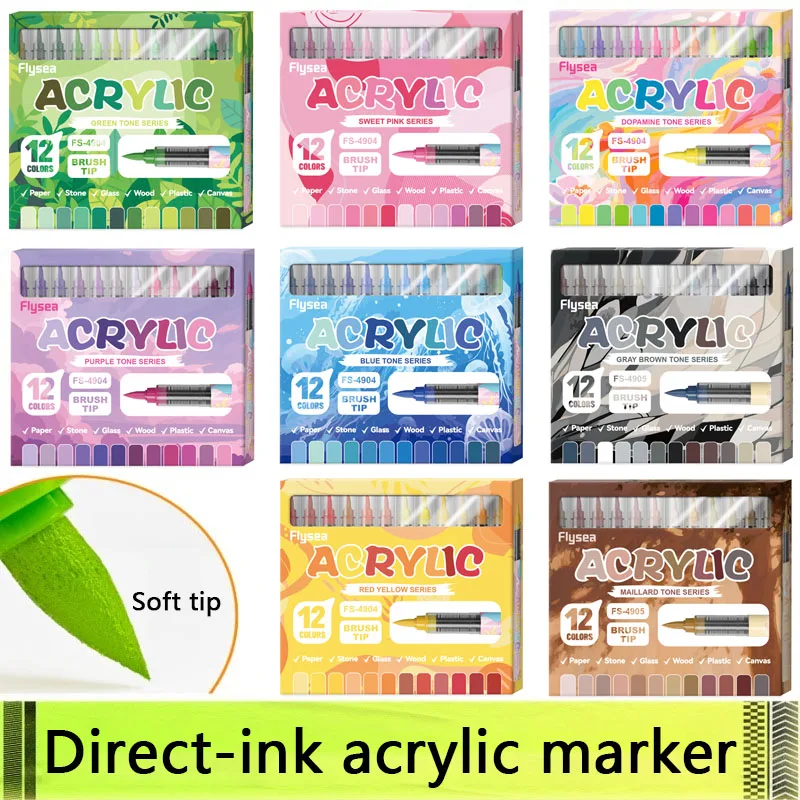 12 Colors Acrylic Markers Soft - đánh giá và giá Copic Marker Sketch