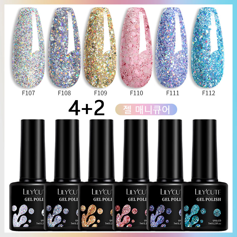LILYCUTE 7ml 6Pcs/Set Glitter  - đánh giá và giá Resin Glitter Pack